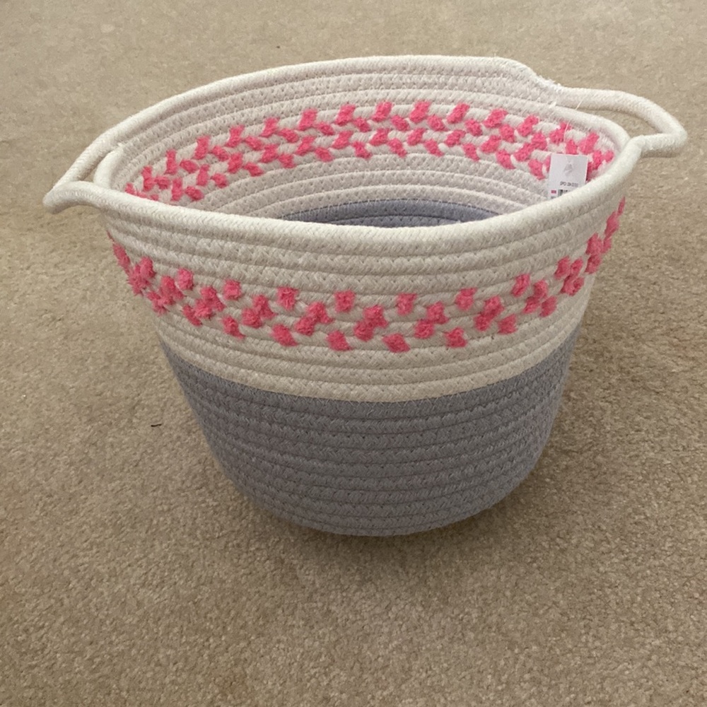 Target rope basket - cream gray pink